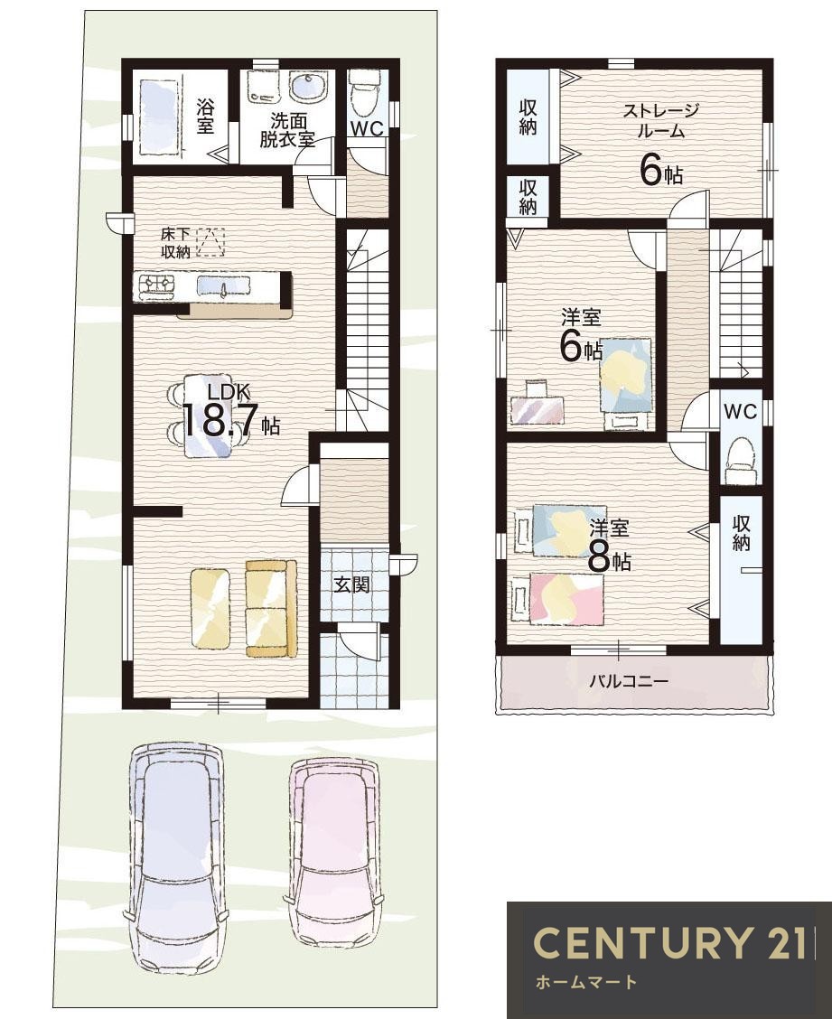新築戸建 NEW一戸建て常松１（甲東園駅） 4680万円・4780万円の詳細情報 兵庫県尼崎市常松１ 写真14 センチュリー21ホームマート