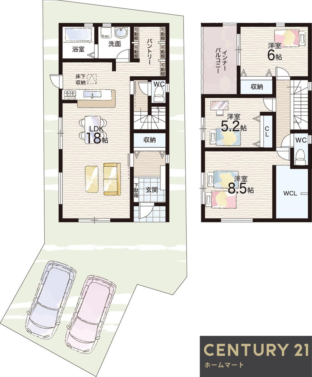 新築戸建 NEW一戸建て水口町八坂（水口石橋駅） 2780万円～3030万円の詳細情報 滋賀県甲賀市水口町八坂 写真13 センチュリー21ホームマート