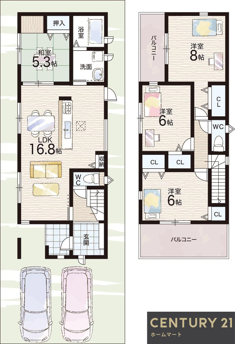 新築戸建 一戸建て右京３（高の原駅） 3750万円・3790万円の詳細情報 奈良県奈良市右京３ 写真12 センチュリー21ホームマート