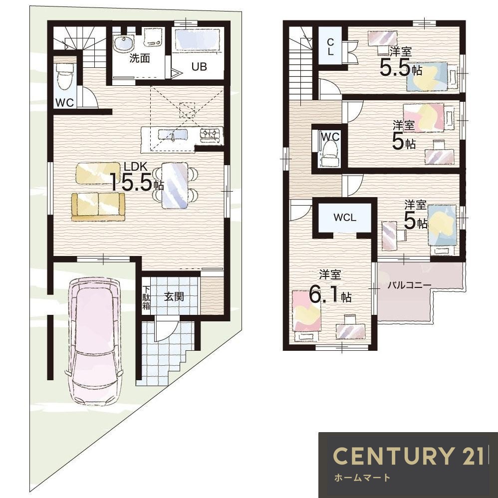 新築戸建 NEW一戸建て菱屋西５（河内小阪駅） 3698万円・4198万円の詳細情報 大阪府東大阪市菱屋西５ 写真14 センチュリー21ホームマート
