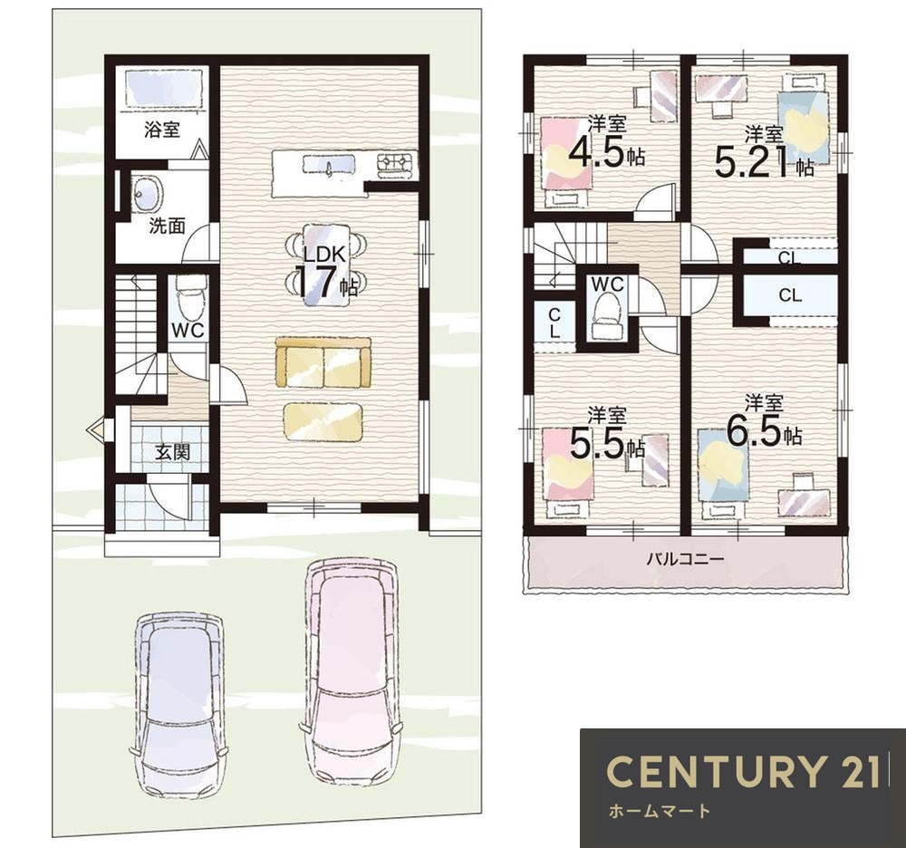 新築戸建 NEW一戸建て平井６（草津駅） 3798万円・3898万円の詳細情報 滋賀県草津市平井６ 写真15 センチュリー21ホームマート