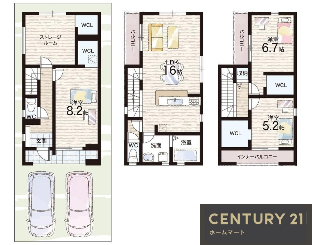 新築戸建 一戸建て菱屋西１（長瀬駅） 4180万円・4480万円の詳細情報 大阪府東大阪市菱屋西１ 写真14 センチュリー21ホームマート