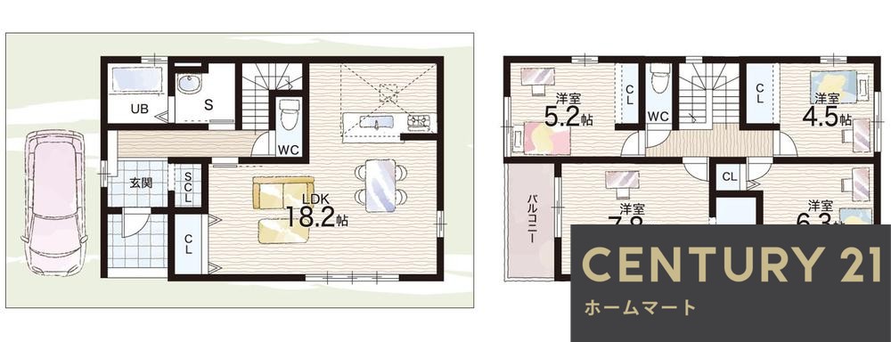 新築戸建 NEW一戸建て上笠３（草津駅） 3298万円～3698万円の詳細情報 滋賀県草津市上笠３ 写真13 センチュリー21ホームマート