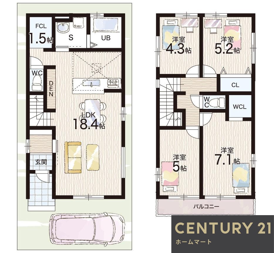 新築戸建 NEW一戸建て上笠３（草津駅） 3298万円～3698万円の詳細情報 滋賀県草津市上笠３ 写真14 センチュリー21ホームマート