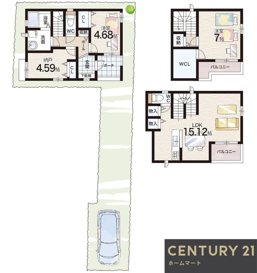 新築戸建 一戸建て大社町（苦楽園口駅） 4390万円・4890万円の詳細情報 兵庫県西宮市大社町 写真19 センチュリー21ホームマート