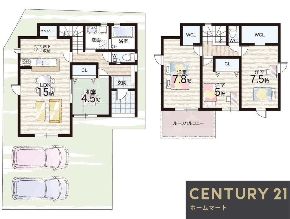 新築戸建 一戸建て西宮３（竜田川駅） 2980万円・3180万円の詳細情報 奈良県生駒郡平群町西宮３ 写真11 センチュリー21ホームマート