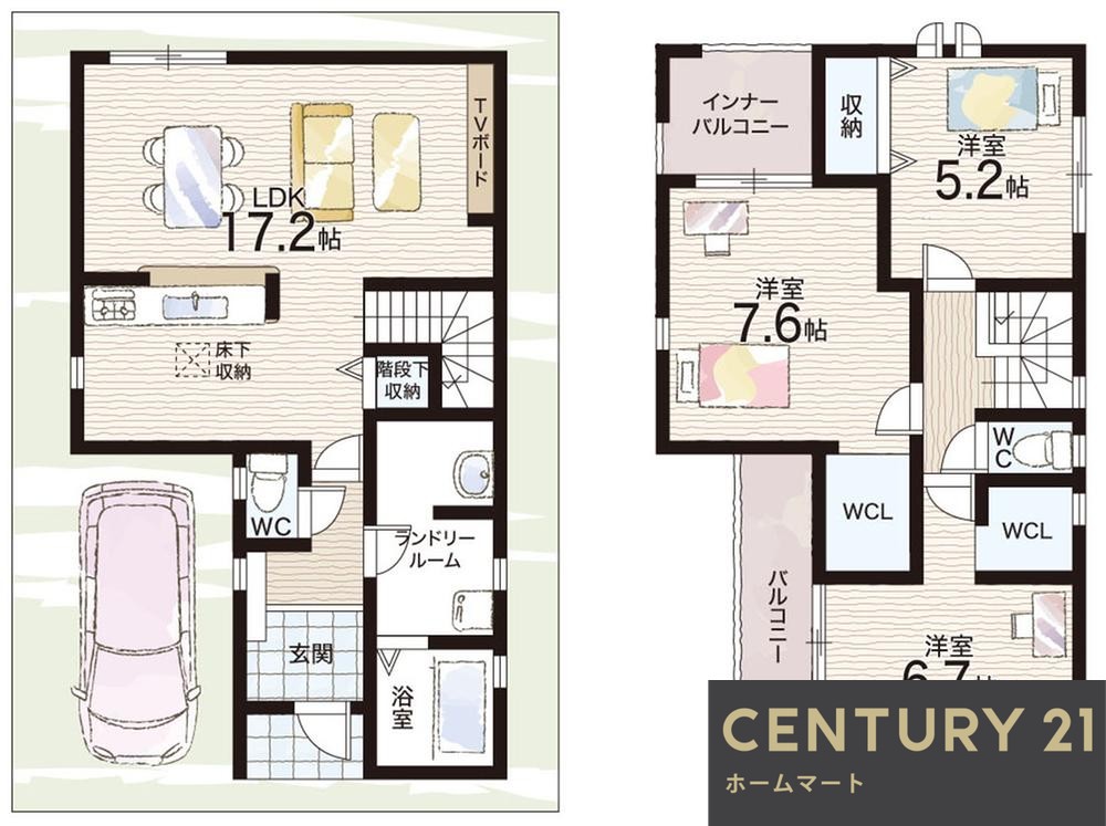 新築戸建 一戸建て寺前町２（ＪＲ長瀬駅） 3480万円～3980万円の詳細情報 大阪府東大阪市寺前町２ 写真14 センチュリー21ホームマート