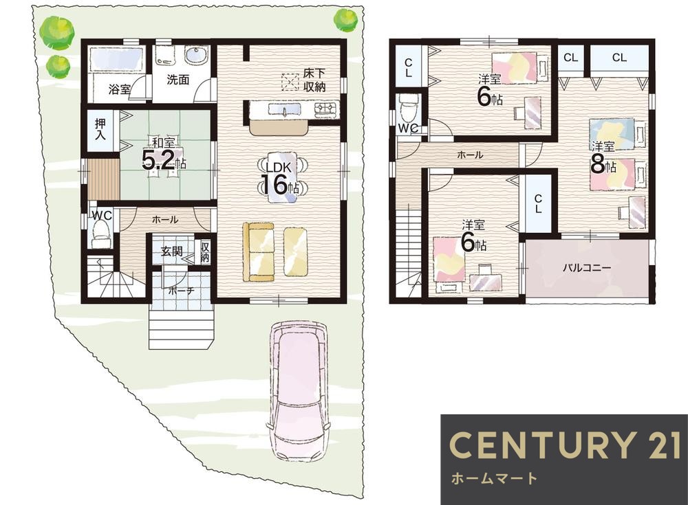 新築戸建 一戸建て上屋（野洲駅） 2580万円～2680万円の詳細情報 滋賀県野洲市上屋 写真13 センチュリー21ホームマート
