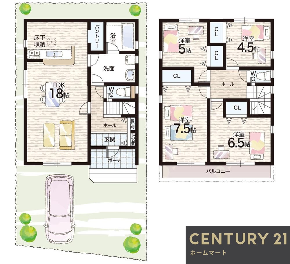 新築戸建 一戸建て上屋（野洲駅） 2580万円～2680万円の詳細情報 滋賀県野洲市上屋 写真14 センチュリー21ホームマート