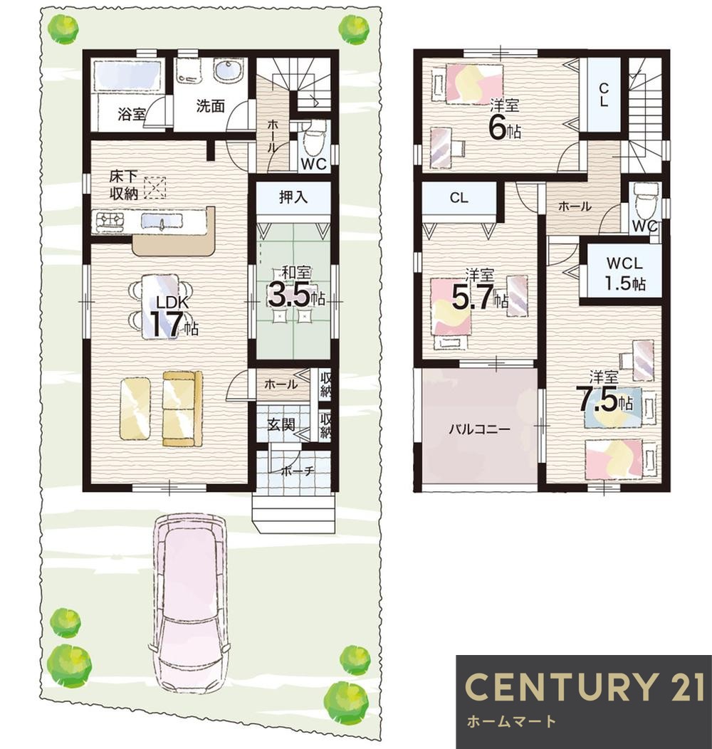 新築戸建 一戸建て上屋（野洲駅） 2580万円～2680万円の詳細情報 滋賀県野洲市上屋 写真15 センチュリー21ホームマート