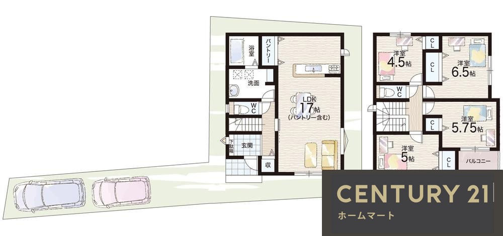 新築戸建 一戸建て空港１（蛍池駅） 3780万円～4280万円の詳細情報 大阪府池田市空港１ 写真8 センチュリー21ホームマート