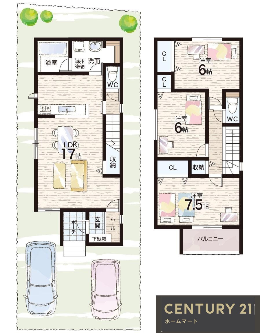 新築戸建 NEW一戸建て鹿の子台北町５（神鉄道場駅） 3780万円～4180万円の詳細情報 兵庫県神戸市北区鹿の子台北町５ 写真17 センチュリー21ホームマート