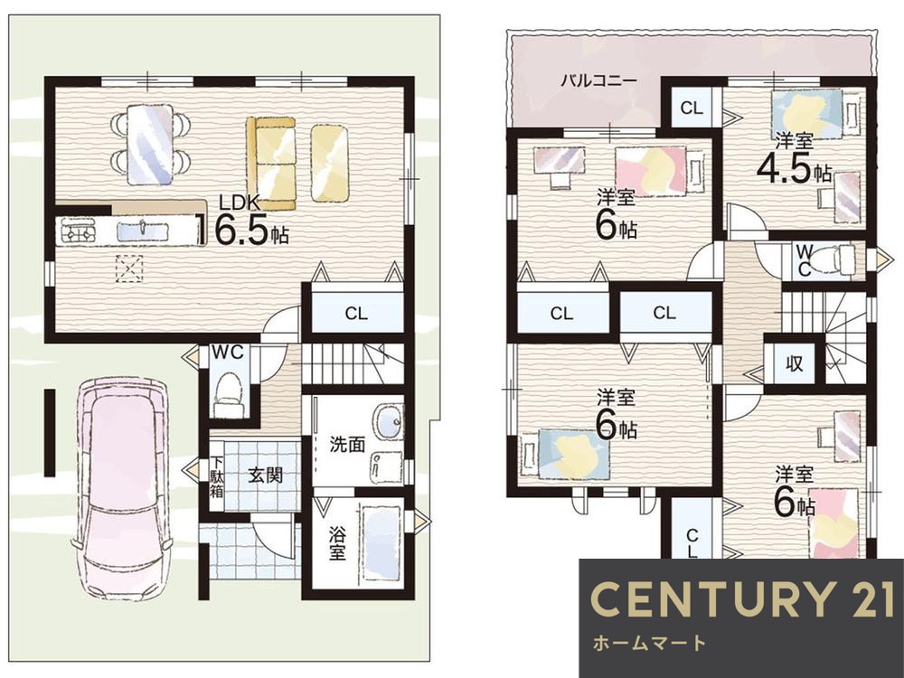 新築戸建 一戸建て川原城町（天理駅） 2790万円・2990万円の詳細情報 奈良県天理市川原城町 写真13 センチュリー21ホームマート