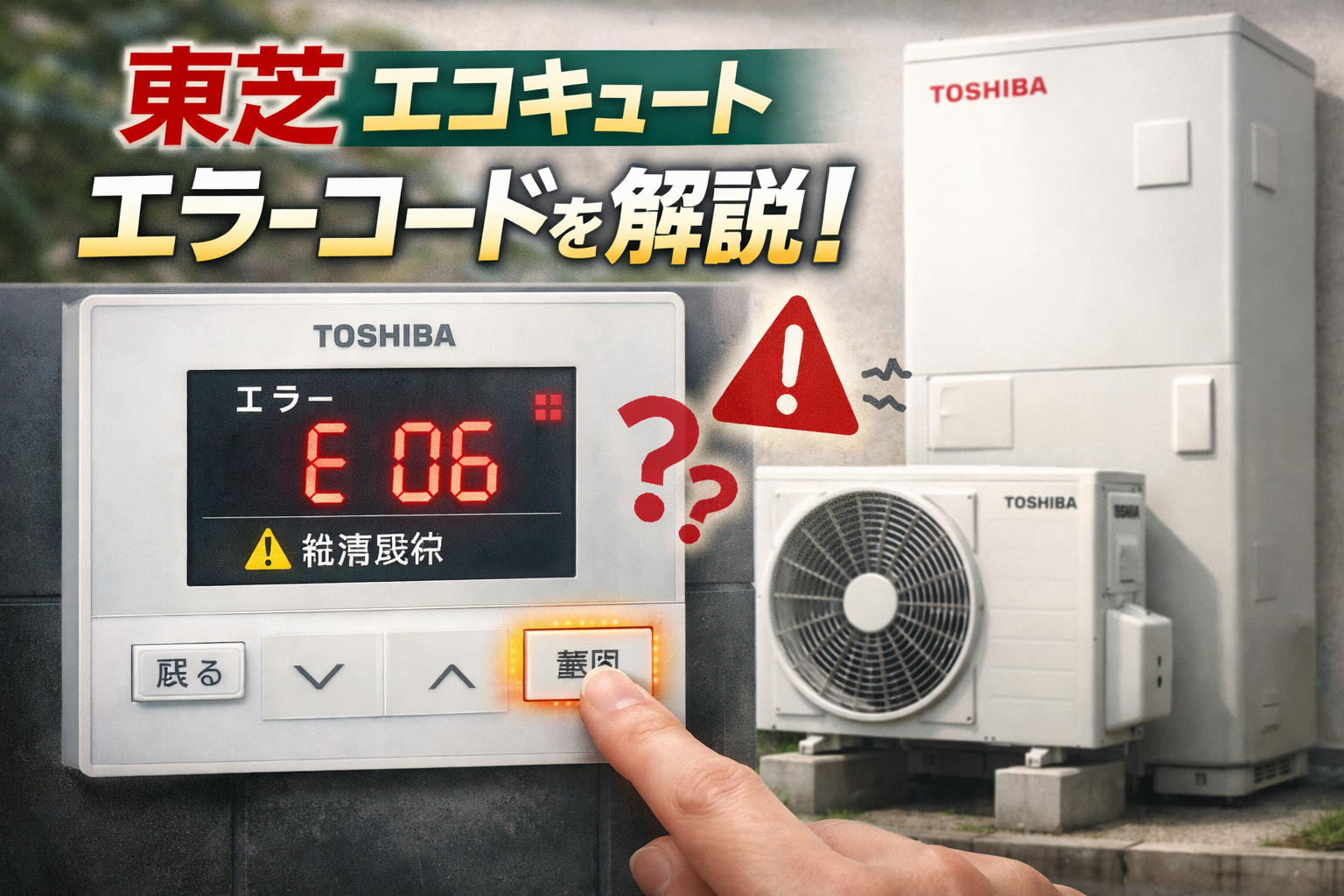 東芝：エコキュートのエラーコードを解説